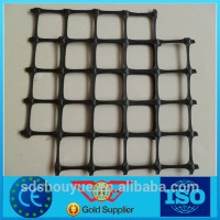 Road construction of plastic biaxial geogrid